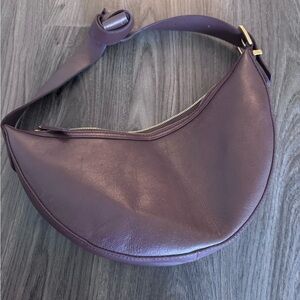 Madewell Brown Leather Essential Curve Bag with Knotted Strap